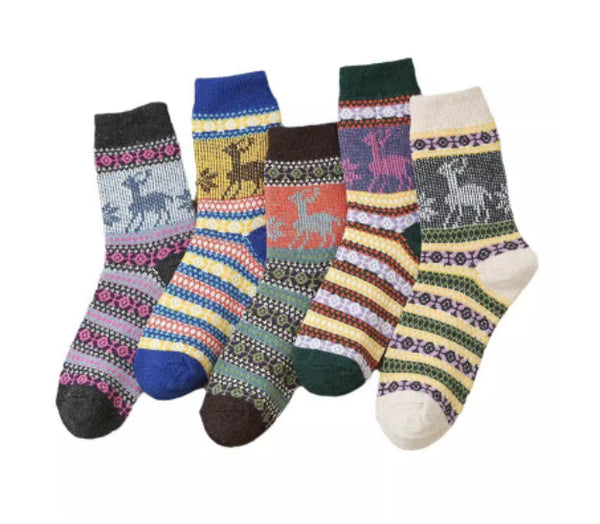 Wool Thermal Socks — 5 Pairs