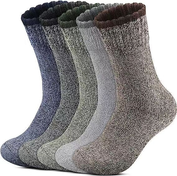 Wool Thermal Socks — 5 Pairs