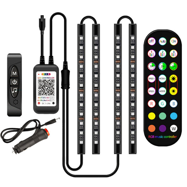 إضاءة LED داخلية للسيارة RGB بالتحكم الصوتي