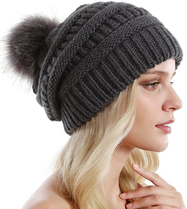 Pom-Pom Knit Beanie