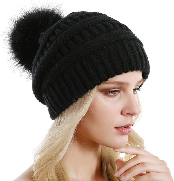 Pom-Pom Knit Beanie