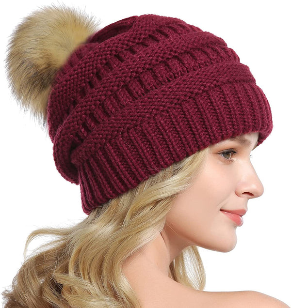 Pom-Pom Knit Beanie