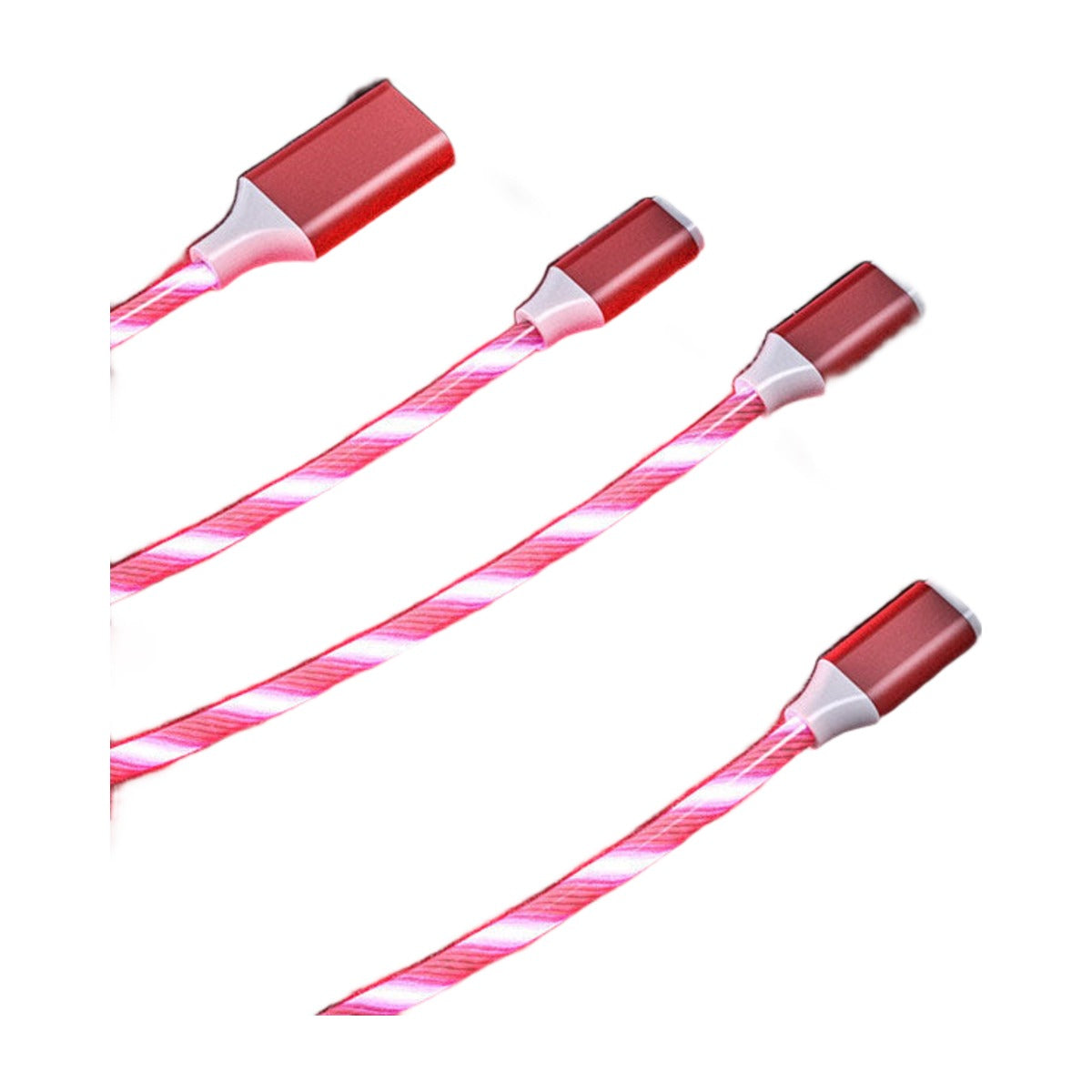 كيبل شحن 3 في 1 بإضاءة LED - خلفية بيضاء
